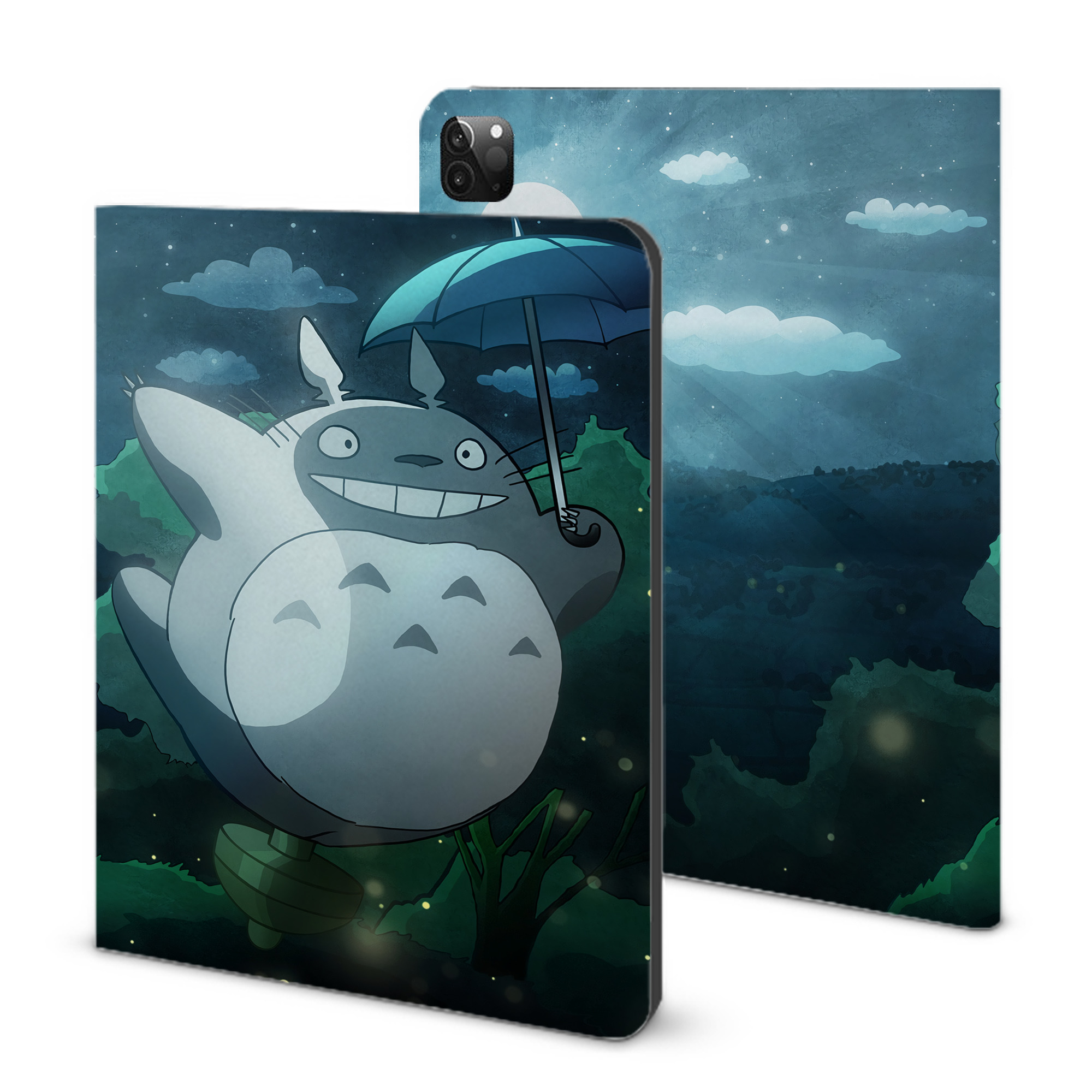 （画像用） となりのトトロ 草壁メイ 草壁サツキ My Neighbor Totoro Satsuki Kusakabe Mei Kusakabe IPadケース ペンホルダー付き ブックスタイルデザイン